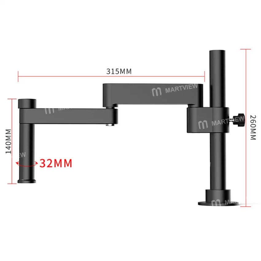 Luowei LW-017 360° Dönebilen Katlanabilir Kaldırma Özellikli Mikroskop Üniversal Metal Braket Kolu - Görsel 2