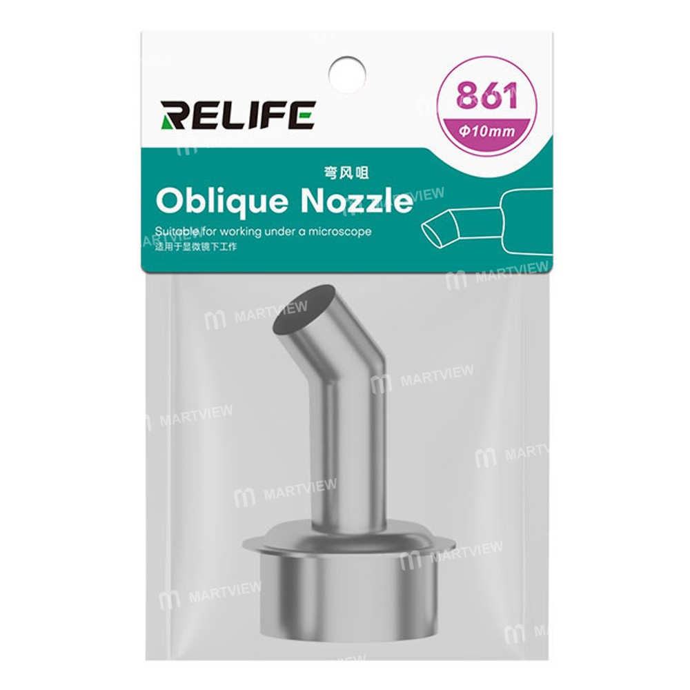Relife 861 10MM 45° Eğik Isı Hava Tabancası Nozulu (Başlık) 861 / 856AE / 712 / 713 / TR1300 / TR1 için