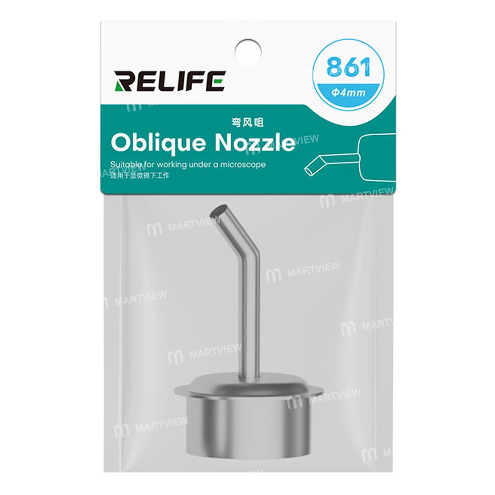 Relife 861 4MM 45° Eğik Isı Hava Tabancası Nozulu (Başlık) 861 / 856AE / 712 / 713 / TR1300 / TR1 için