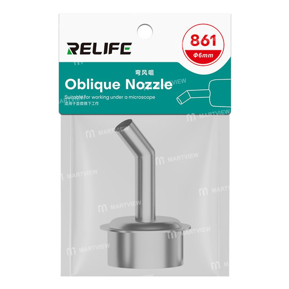 Relife 861 6MM 45° Eğik Isı Hava Tabancası Nozulu (Başlık) 861 / 856AE / 712 / 713 / TR1300 / TR1 için
