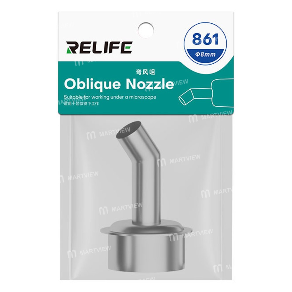 Relife 861 8MM 45° Eğik Isı Hava Tabancası Nozulu (Başlık) 861 / 856AE / 712 / 713 / TR1300 / TR1 için
